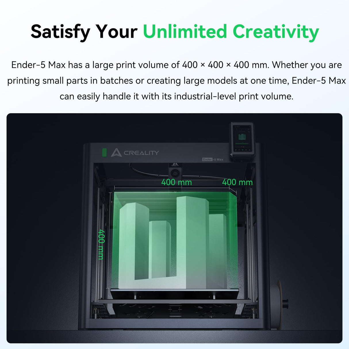 Creality Ender 5 Max 3D Printer, 3D Printing Machine with 700mm/s High-Speed Printing, 400 * 400 * 400 Large Print Area, 64-Point Auto Leveling 300℃ High Temp Precise Linear Rail Creality