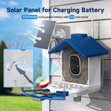 Byranke Smart Bird Feeder with Camera, Bird House with Camera Solar Panel AI Identification Bird Species, Bird Video & Motion Detection, Bird Lover Ideal Gift. BYRANKE