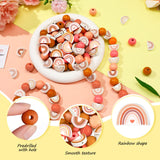 Waydress 200 Pcs Boho Rainbow Wooden Beads Rustic Farmhouse Wood Beads Natural Handmade Round Bead Polished Spacer Bead for DIY Necklace Bracelet Earrings Keychain Crafts Jewelry Making Waydress