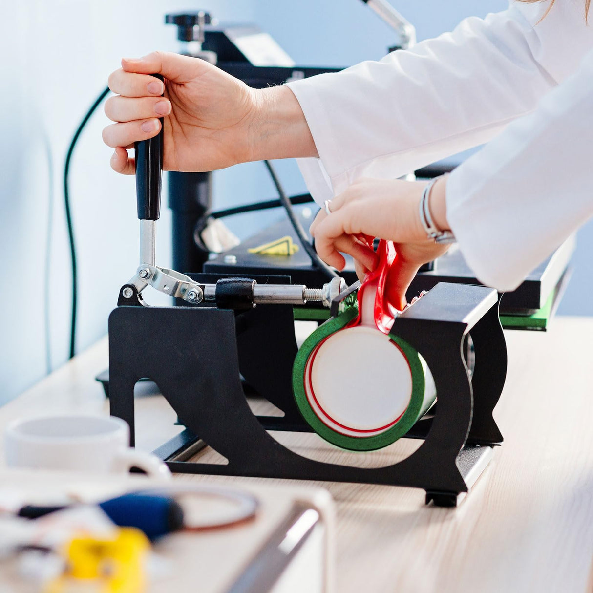 HARFINGTON 3Pcs Silicone Mug Clamp 11 Oz, 15 OZ, 17 Oz 3D Sublimation Silicone Cup Wrap Fixture for Printing Heat Transfer Machine, Green HARFINGTON