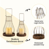 Romadedi Lantern Farmhouse Home Decor - Rustic Candle Holders Decorative Lanterns for Candle Living Room Kitchen Dining Coffee Table Fireplace Mantle Outdoor Romadedi