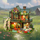 Plustopoy DIY Miniature House Kit - DIY Mini House Building Kit - Wooden Dollhouse Miniature Kit -Tiny Garden House Diorama Building Kits with Light - 3D Puzzle Adult Craft Unique Gift Plustopoy