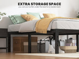 QEROMY Full Size Bed Frame - 18 in Sturdy Platform Bed Frame Full, Heavy Duty Metal Bed Frame No Box Spring Needed, Quick & Easy Assembly, No Noise, Black QEROMY