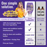 Leather CPR Cleaner and Conditioner - Made in USA, Leather Furniture Cleaner and Conditioner for Couch, Purses, Shoes, Jackets, Cars, Leather Restore -18oz Leather CPR