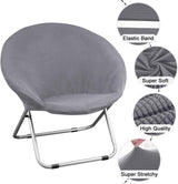 Aunite Jacquard Round Saucer Chair Cover, Stretch Moon Chair slipcover, Spandex Leisure papasan Seat Cover for Outdoor Camping Patio Fishing (Yellow,M) Aunite