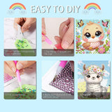 4 Pack Cartoon 5D Diamond Art Kits for Kids,Cute Animals DIY Painting Art Kit for Kids Ages 4-8-12 Mosaic Kits,Diamond Art Painting Craft Kits,Gem Art Full Drill Diamond Dots for Children Gifts 6x6In Canrichshop