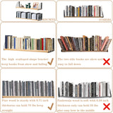 Long 36 inch Wall Bookshelf-Curved Fan-Shaped Design with Built-in Anti-Slip Book Stops|0.71" Thicker Heavy Duty Natural Wood Floating Shelves|Floating Book Shelves for Wall,Home Office Décor Set of 2 KDCMXS