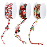 winemana 3 Pack 16.4 Ft Christmas Beads Ribbon, Christmas Tree Trim Rope with Santa Claus Snowman, Xmas Decorations for Garland, Wreath, Gift Wrapping, DIY Crafts Ornaments, Wedding Party Decor winemana