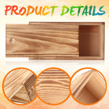 Suzile 6 Pcs Unfinished Wood Boxes, 8 x 4 x 3.15 Inch Small Wooden Box with Lid Wood Craft Box Small Rectangle Wooden Crates for DIY Birthday Party Favor Gift Supplies(Dark Brown) Suzile