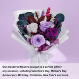 Flowers Gifts for Mom, Flower for Delivery, Preserved Roses Bouquets, Purple Roses, Birthday Gifts for Women, Mothers Day Flowers for Wife Bonsion