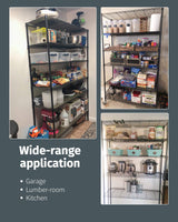 FDW Wire Shelving Unit with Wheels Steel 6 Tier Heavy Duty Layer Rack Storage Metal Shelf Garage Organizer Wire Rack Shelving Adjustable Utility 2100 LBS Capacity-18x48x82 inch (Black) FDW