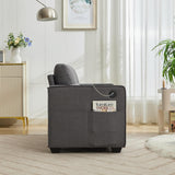 TYBOATLE 65" Small Couches for Bedroom, Mid-Century Modern Tufted Comfy Loveseat w/USB Charging Ports and Wide Arms, 2 Seater Office Small Sofa for Dorm, Apartment, Grey TYBOATLE