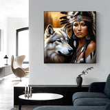 5D Diamond Art Kits for Adults Beginners Indian Wolf，DIY Full Round Drill Diamond Painting Kits, Paint by Diamonds Dots Gem Art Crystal Easy，Home Wall Decor 13.78X13.78 Inch Acelii