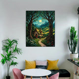 ldazao Landscape Paint by Numbers Kit for Adults Beginner Moon Forest Adult Paint by Number Kits On Canvas Adults' Paint-by-Number Kits DIY Oil Painting Kits for Gift Wall Decor 16x20 Inch ldazao