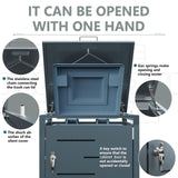 Outdoor Trash Can Storage Shed,Wheelie Bin Hideaways,Wheelie Bin Box 2 x 240L Made of Solid Steel,Weatherproof and Powder-Coated with Automatic Lid, Lockable,Perfect for Garden,Backyard (2, Black) Anxeit