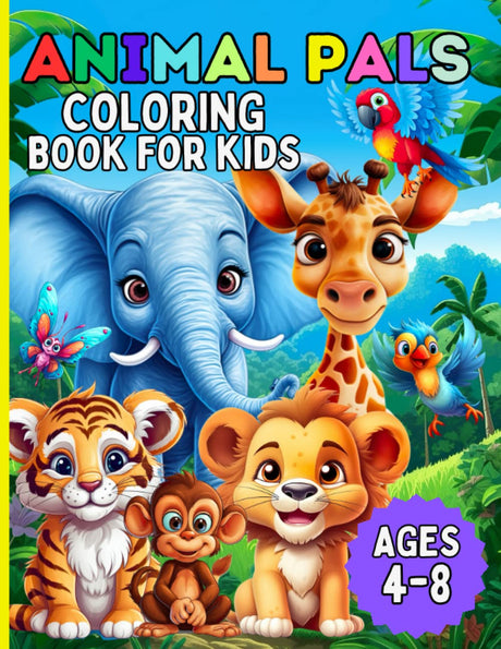 Animal Pals Coloring Book: Cute Animal Coloring Book For Kids Ages 4-8 Lindesa