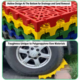 Interlocking Grille Floor Tiles with Drain Holes, 15.7x15.7in Garage Floor Tiles Interlocking Outdoor Car Wash Non Slip Splicing Mats for Patio, Pool, Balcony, Yard(40x40x3cm-4pcs) YIQIFLY