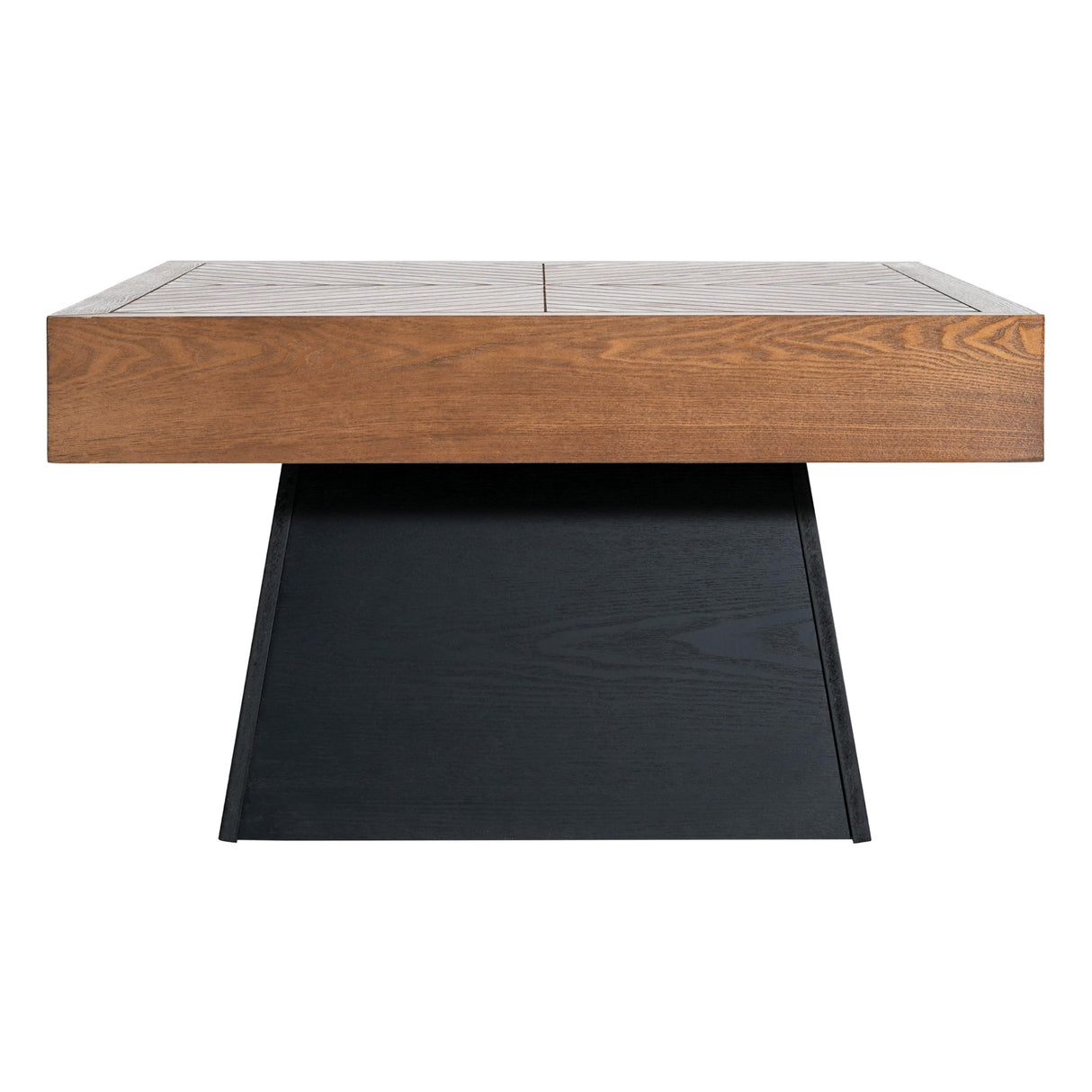 Christopher Knight Home Sami Mid Century Modern Coffee Table for Living Room Furniture/Apartment, Square Side Table with Wood Grain Top, Wooden End Table with Sturdy Pedestal Base, Black + Brown Christopher Knight Home