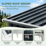 Grovellis 3x5 FT Outdoor Metal Storage Shed with Floor Frame, Single Door, 1 Clear Window, Tool Shed for Garden, Patio, Backyard Grovellis