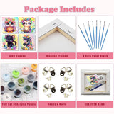 YarnWhimsy 4 Pack Paint by Numbers Kit for Kids with Frame- Animals Paint by Numbers for Kids Ages 4 8 12, Easy Owl Cat Sloth Zebra DIY Acrylic Oil Painting Kits for Home Wall Decor(8X8inch) YarnWhimsy