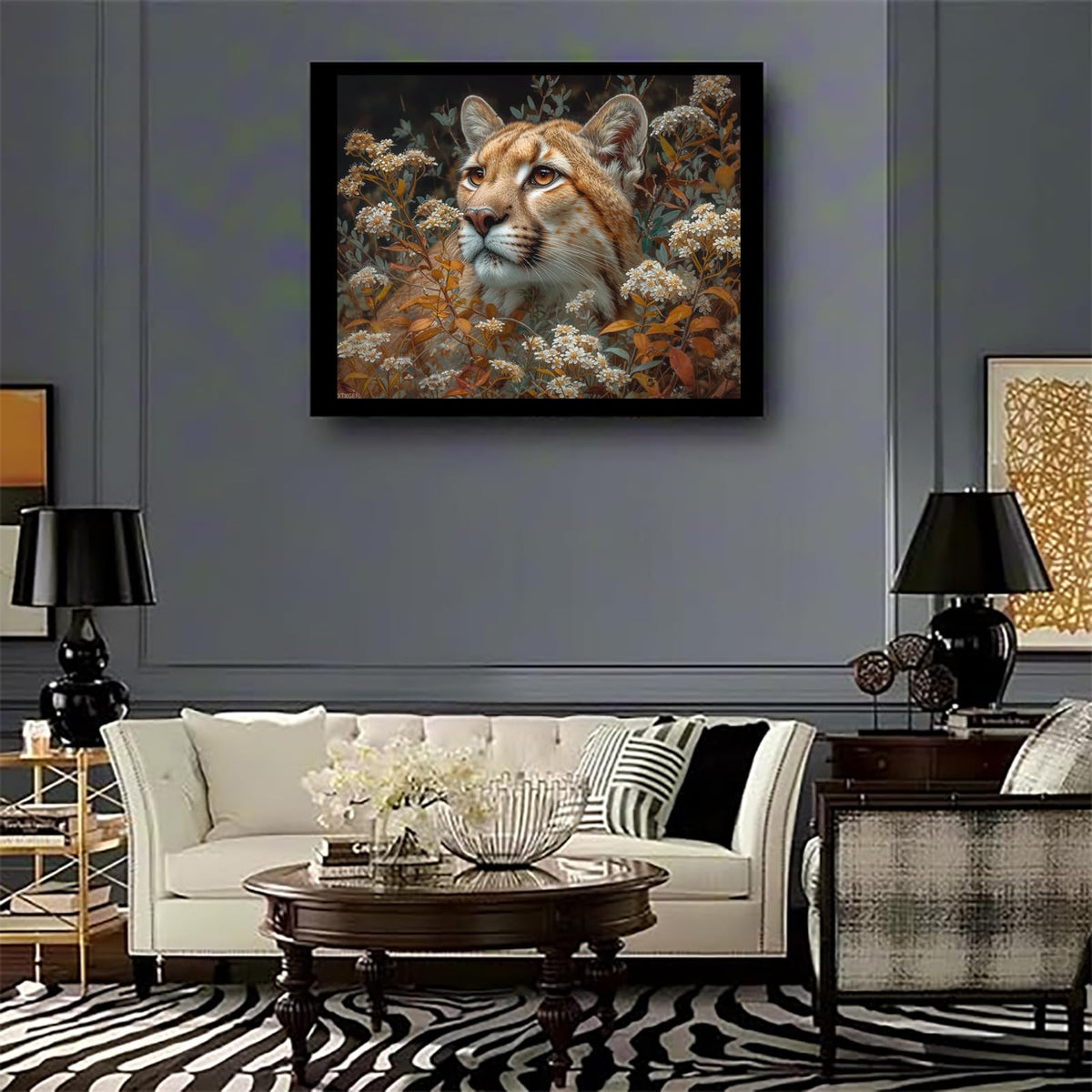 XTXGERL Paint by Number, Mountain Lion, Adult Crafts Adults' Paint by Number Kits, Room Decor Gift for Birthday Festival (16x20 inch, No Frame) XTXGERL