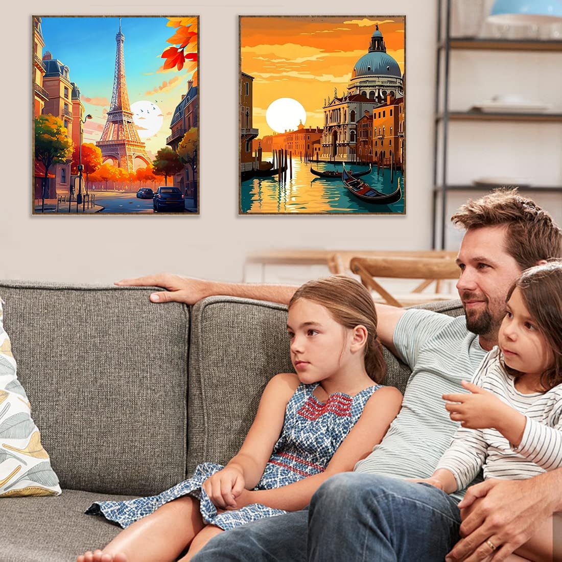 6 Pack Famous Landscape Diamond Art Kits for Adults Beginners,Full Round Drill DIY Diamond Painting Kits,Paint by Diamonds Dot Gem Art Crystal Easy,Home Wall Decor 12x16Inch Tiwabb