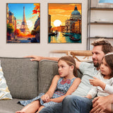 6 Pack Famous Landscape Diamond Art Kits for Adults Beginners,Full Round Drill DIY Diamond Painting Kits,Paint by Diamonds Dot Gem Art Crystal Easy,Home Wall Decor 12x16Inch Tiwabb