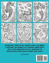 Sea Coloring Book For Adults: Coloring Book “Under The Sea”, Mandala Ocean & Sea Animals & Creatures, Fish, Mermaids, Lost Treasures, Sunken Pirate ... And Stress Relief For Women, Teens, Adults WoodArtSupply