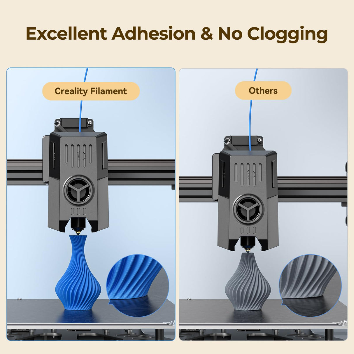 Creality High Speed PLA Filament 1.75mm Bundle 2Kg, 3D Printer Filament for 300mm/s Printing, Rapid PLA Filament No-Tangling, Dimensional Accuracy +/- 0.02mm for Most FDM 3D Printers (Black & White) Creality