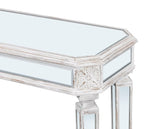 48-Inch Mirrored Console Table,Modern Entryway Table Glass Sofa Table with Mirror Finish, Rectangle Narrow,Accent Foyer Table for Living Room,Hallway, Entrance (Silver) JIJIWANG