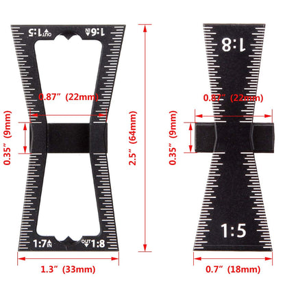 2 PCS Dovetail Marker Guide, Aluminum Alloy Dovetail Marking Jig Precise Wood Dovetail Tools, Dovetail Guide with 1:5, 1:6, 1:7 and 1:8 Slopes for - WoodArtSupply