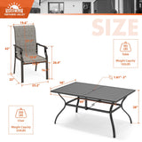 SUNSHINE VALLEY 7 Piece Patio Dining Sets for 6, Outdoor Table and Chairs Set with Patio Dining Table(1.61-2" Hole) and 6 High Back Textilene Patio Dining Chairs, Outdoor Dining Sets for Deck Backyard SUNSHINE VALLEY