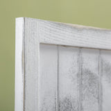 HOMCOM 5.5' Tall 4-Panel Room Divider and Folding Privacy Screen, Woodgrain Freestanding Privacy Divider, Partition Wall, Rustic White HOMCOM