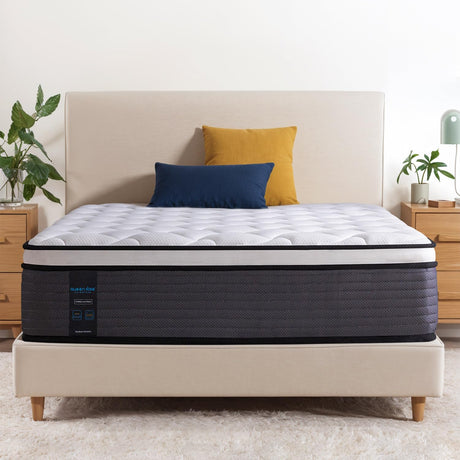 QUEEN ROSE Twin Mattress, 12 Inch Twin Size Hybrid Mattress in a Box, Gel Memory Foam & Individually Pocket Innerspring Bed Mattress, Medium Firm CertiPUR-US Certified & Fiberglass Free QUEEN ROSE