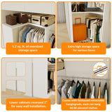 Vomavex Corner Closet System with 3 Hanging Rods, 30.8”-70.2” L Shaped Freestanding Closet Organizer for Walkin Closet, Corner Wardrobe, White vomavex