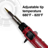 Master Appliance PI-20SiK Professional Cordless Butane Soldering Iron Kit [portable soldering station & heat tool] - Self-Igniting w/Adjustable Temperature - 680F - 820F, refillable with butane fuel Master Appliance