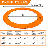 LOYNYE 12FT 14FT 15FT Trampoline Pad Replacement Upgraded Trampoline Spring Cover, Foam Trampoline Safety Padding Round, Waterproof Tear-Resistant, No Holes for Pole LOYNYE