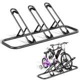 Mr IRONSTONE Bike Rack, Floor Bike Rack for Garage, Indoor/Outdoor Bike Storage Stand Bicycle Parking Rack, for Mountain Bike, Road Bike and Kids Bike (Black, 3 Bike) Mr IRONSTONE