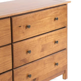 Grain Wood Furniture Shaker 6-Drawer Dresser, Solid Wood with a Walnut Finish Grain Wood Furniture