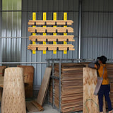 biosp 4-Tier Wall Mount Lumber Storage Rack, Heavy Duty Wood Organizer Support Rack, Metal Cantilever Lumber Storage Shelf For Garage, Basement, Pantry, Workshop, 36.02''L x 13.19''D x 2.48''W, 4 Pack biosp