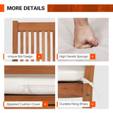 Tangkula 2 Person Hanging Porch Swing, Outdoor Bench Swing with Hanging Ropes, High Back, Cozy Armrests, Heavy Duty 800Lbs Wooden Hanging Swing Chair with Cushion for Backyard, Deck, Garden Natural Tangkula