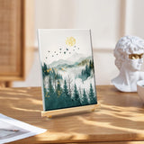 YOYA Framed Paint by Numbers Kit for Adults - Mountain Adult Paint by Number Kits on Canvas with Easel, DIY Mountain Moon Paint by Number Framed Canvas for Home Wall Decor 8x12 Inch YOYA