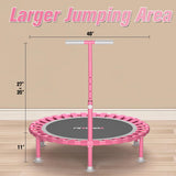 ZCMHAXJ Foldable Mini Trampoline, 40" Rebounder Trampoline for Adults & Kids, 450lbs Capacity with T-Shaped Adjustable Bar, Indoor Fitness Workout Exercise Equipment ZCMHAXJ