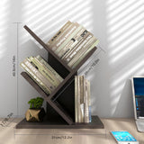 Godferyxin Book Tree Bookshelf, 3-Tier Wood Bookshelf Tree Bookcase for Displaying Books, CDs, Magazines and More at Office, Home or School Godferyxin