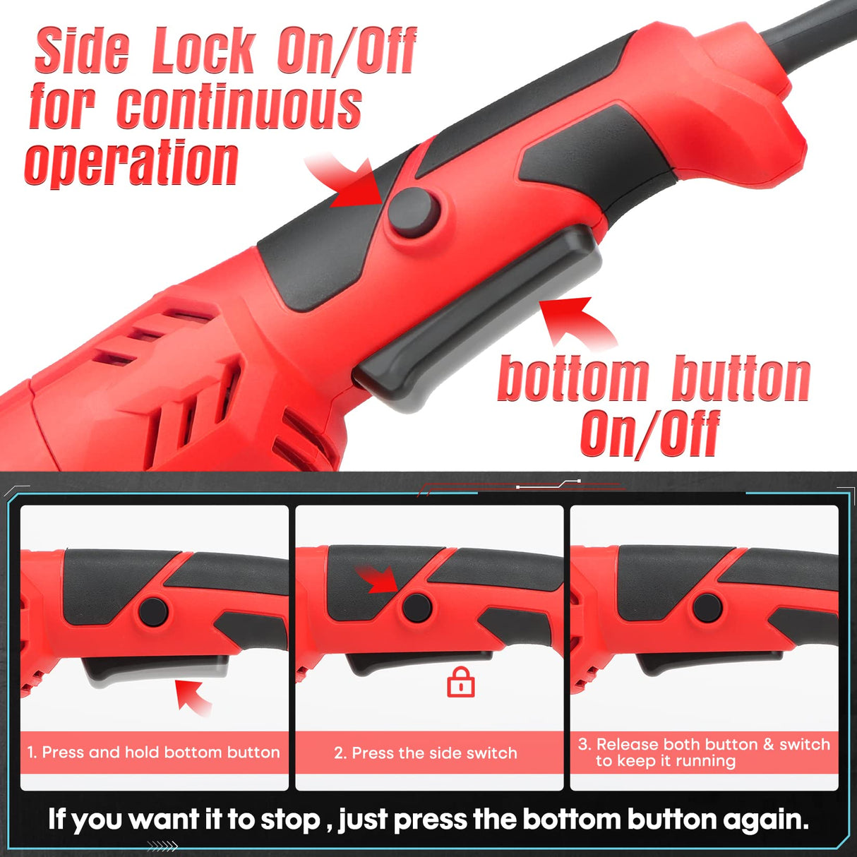 SHALL Angle Grinder Tool 7.5Amp 4-1/2 Inch, 6-Variable-Speed Grinders Power Tools, Electric Metal Grinder 12000 RPM w/ 2 Safety Guards, Cutting Wheels, Flap Discs, Non-Slip Handle for Metal/Wood SHALL