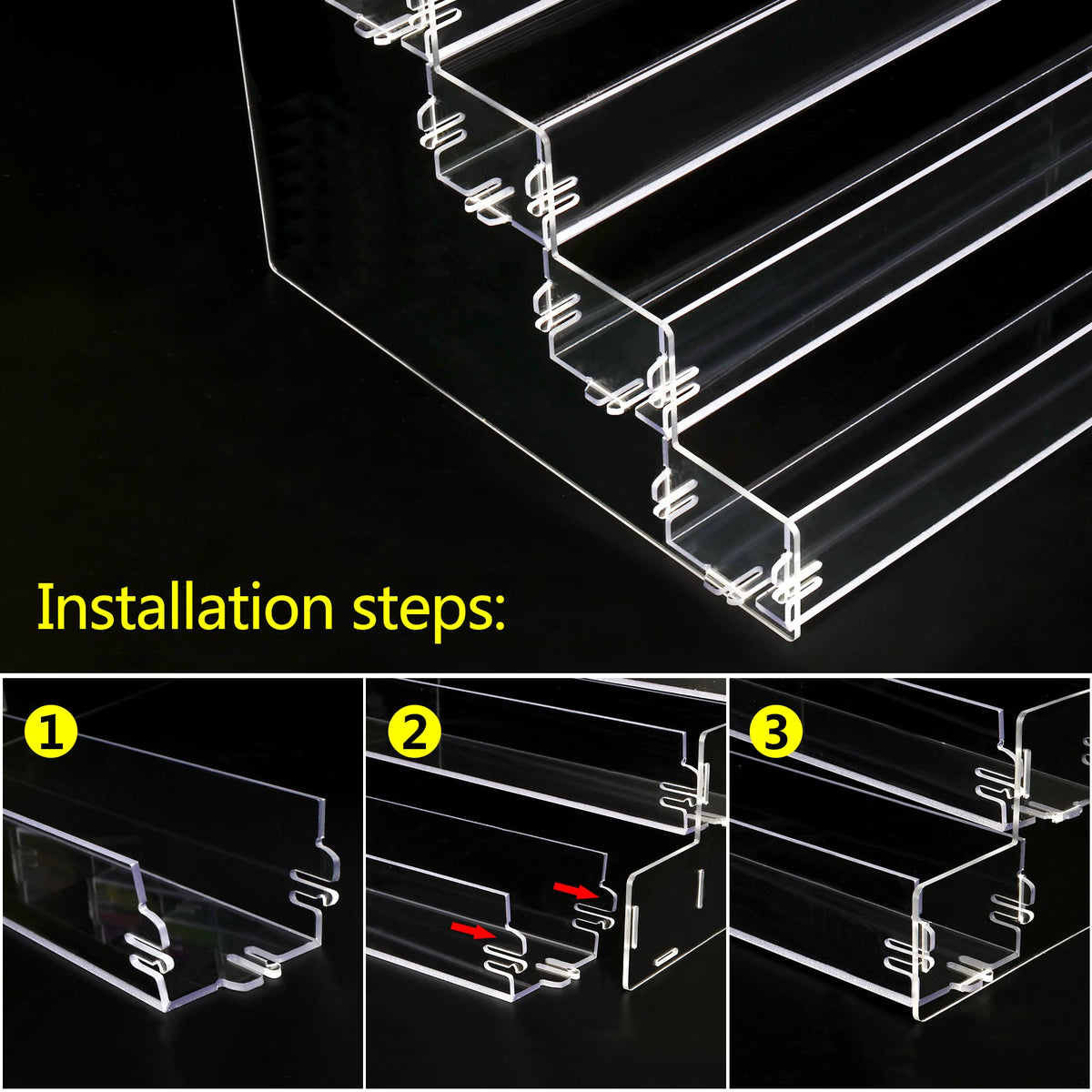BVANQ 5 Tier Sunglasses Organizer Acrylic Sunglass Holder Nail Polish Organizer Countertop Stand Display No Pungent Acrylic Glue Assembly for Highlighting Glasses,Makeup,Essential Oil BVANQ