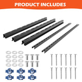 gjkldcvb Overhead Garage Storage Rack, Ceiling Bin Rails Storage, Adjustable Garage Storage System, Bin Organization System, Heavy Duty Metal Rack for Container, Supports Most Storage Bins, 48" x 48" gjkldcvb