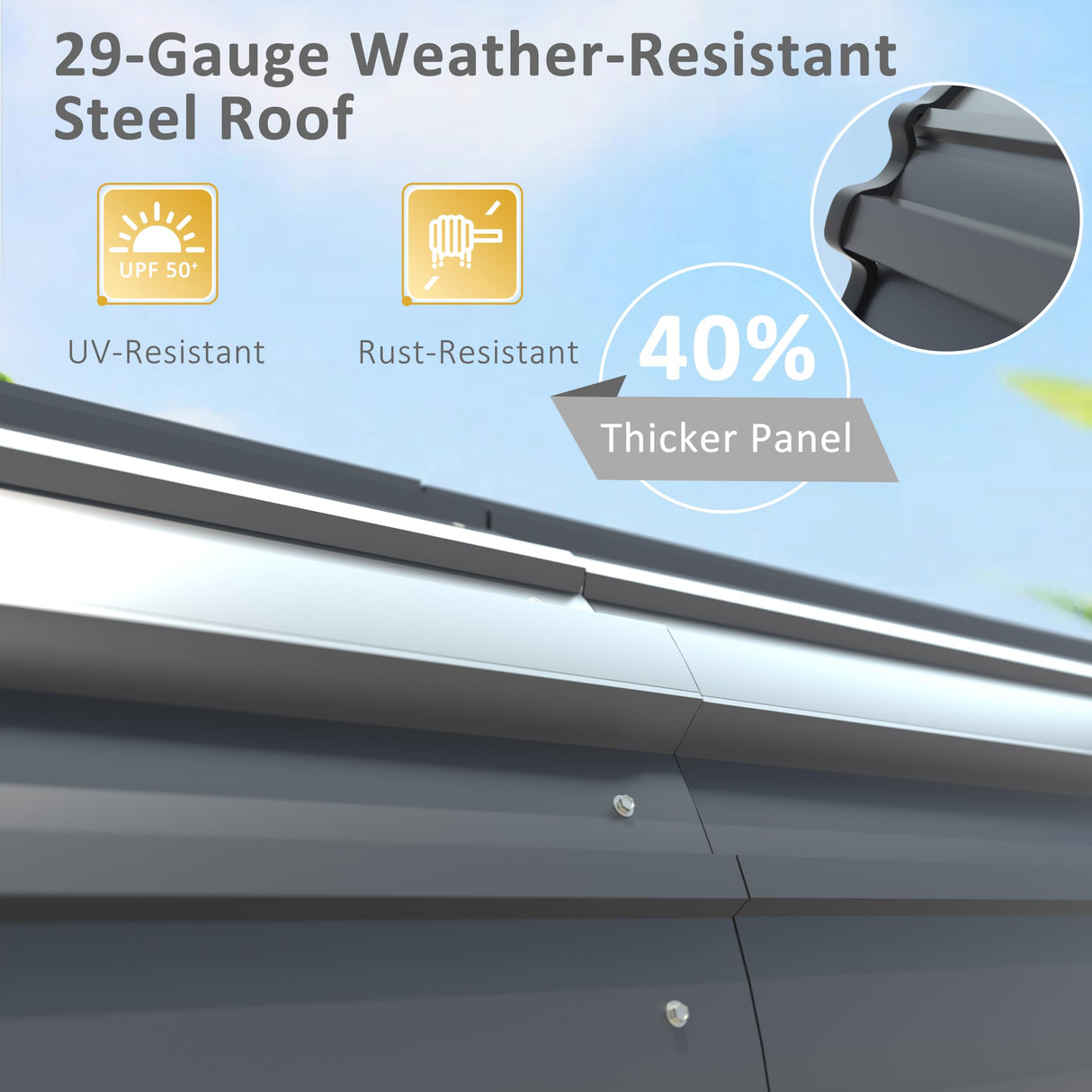 VEIKOU 12' x 20' Carport, Upgraded Steel Carport Garage, Outdoor Car Port Car Shelter Carport Canopy for SUV, Truck, Boat, Grey VEIKOU