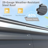 VEIKOU 12' x 20' Carport, Upgraded Steel Carport Garage, Outdoor Car Port Car Shelter Carport Canopy for SUV, Truck, Boat, Grey VEIKOU