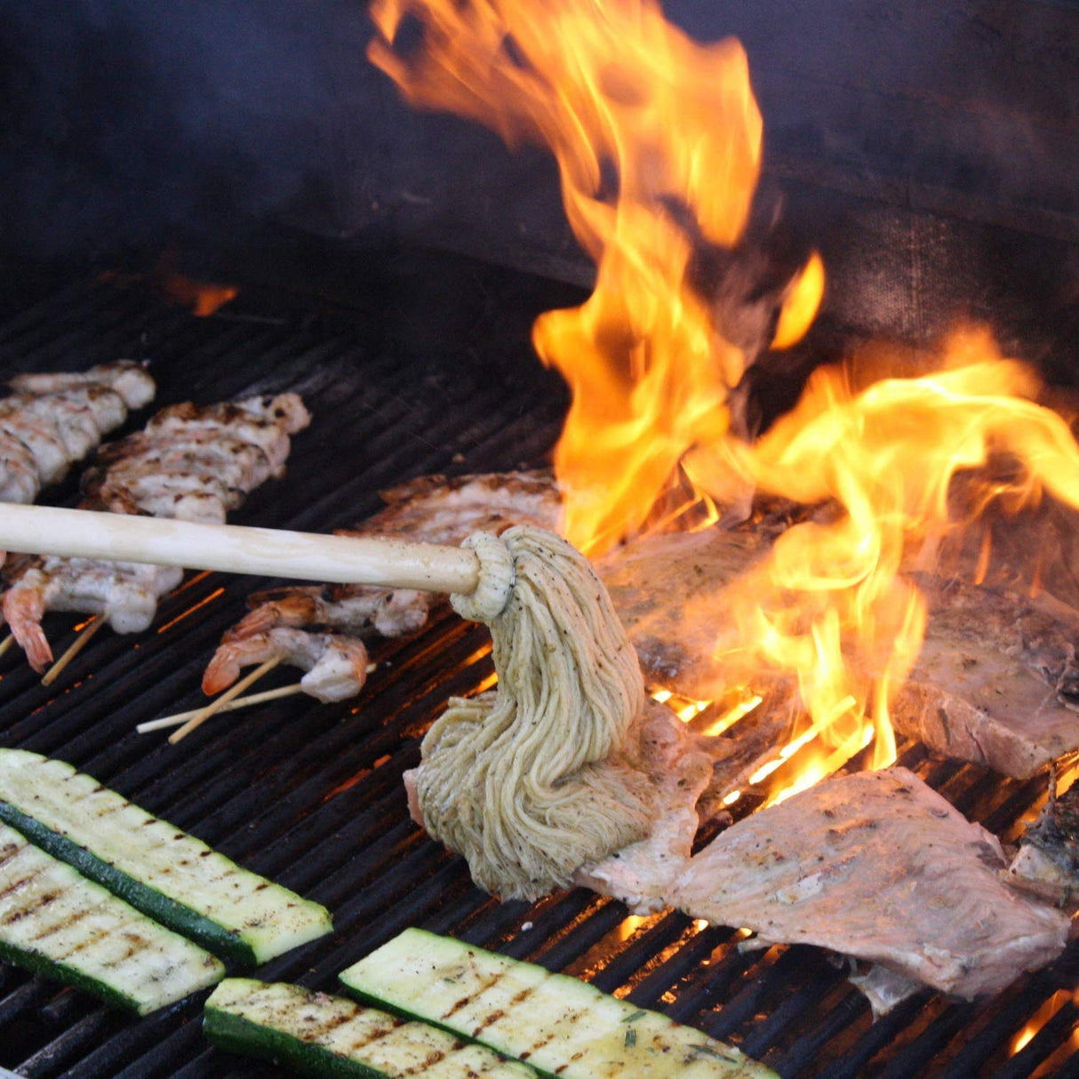 Better Grillin BBQ Bastin Mop Basting Barbecue Brush/Mop Easily Applies Marinades, Sauces, Washes Out, 16in Handle, 2pk BETTER GRILLIN'